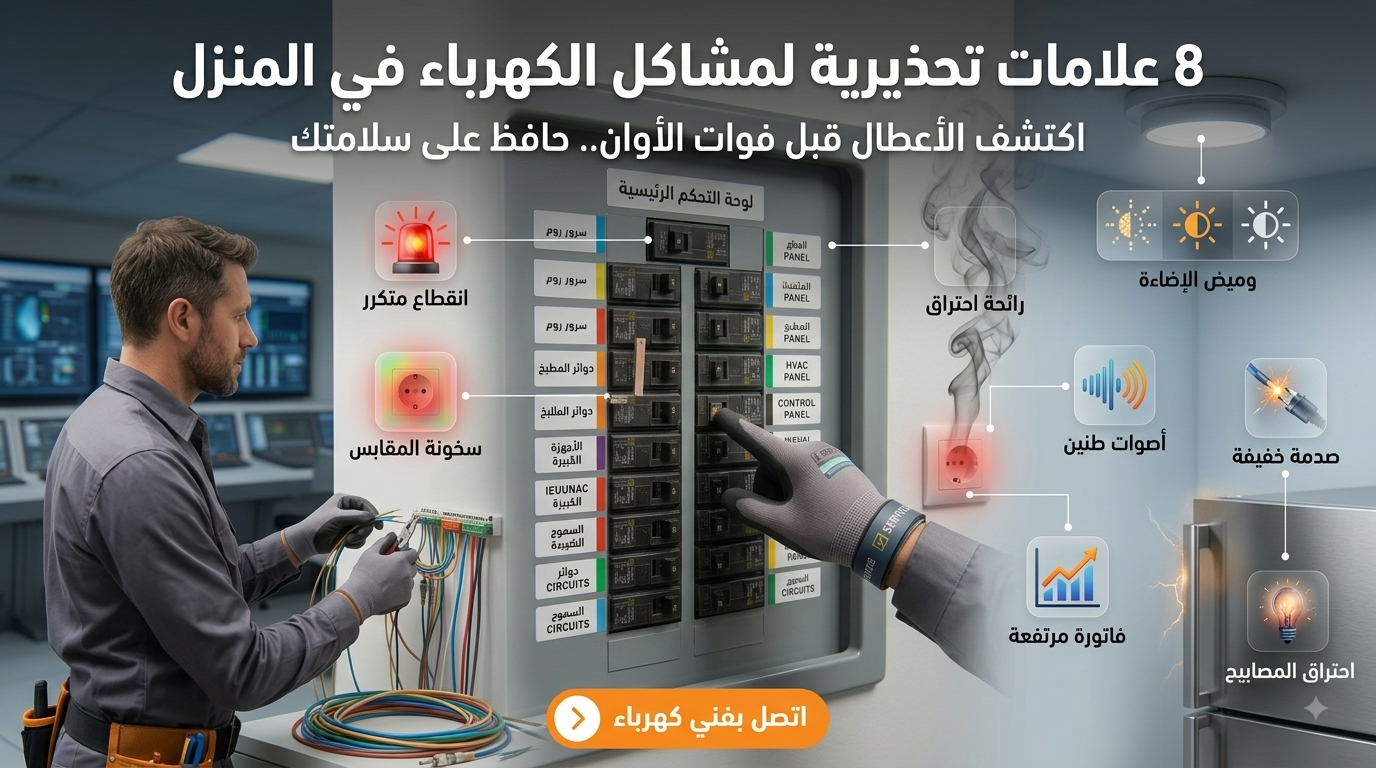 علامات مشاكل الكهرباء بالمنزل - إنفوجرافيك